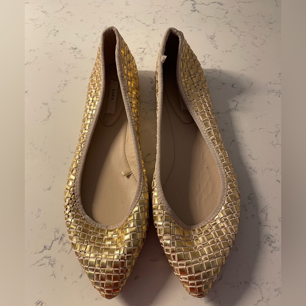 Zara Woven Ballet Flats